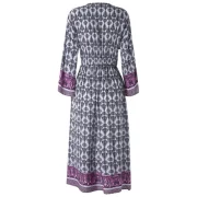Bohemia Print Half Button Midi Dress - Fansmadedirect