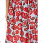 Bohemian Printed Cut Out Maxi Dress - Chestnut Red Fansmadedirect