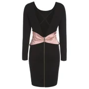 Bowknot Backless Mini Dress - Black Fansmadedirect