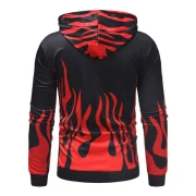 Burning Printed Pullover Hoodie - Black Fansmadedirect
