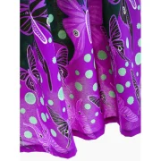 Butterflies Long Sleeve Lace Trim Dress - idnight Blue Fansmadedirect