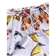 Butterfly Print Pockets Drawstring Shorts - Fansmadedirect