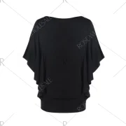 Butterfly Sleeves Rainbow Blouson T-shirt - Black Fansmadedirect