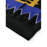 Button Belt Printed Casual Sweatshirt - Cobalt Blue Fansmadedirect