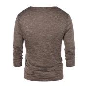 Button Cowl Neck Space Dye Top - Black Fansmadedirect