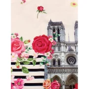 Button Floral Building Print A Line Dress - Apricot Fansmadedirect