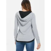 Button Front Asymmetrical Hoodie - ight Gray Fansmadedirect