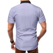 Button Up Casual Short Sleeves Shirt - Gray Cloud Fansmadedirect