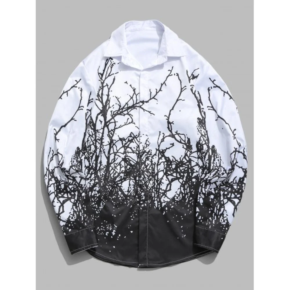 Button Up Printed ongline Shirt - White Fansmadedirect