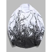 Button Up Printed ongline Shirt - White Fansmadedirect