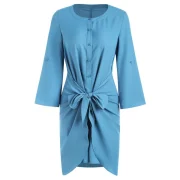 Buttons Knotted Mini Dress - Blue Ivy Fansmadedirect