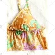 Cami Strap Flounce String Bikini Set - Fansmadedirect