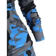 Camo Drop Shoulder Loose Sweatshirt - Blue Fansmadedirect