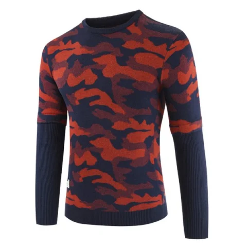 Camouflage Pattern Patchwork Casual Sweater - Multi-c Fansmadedirect