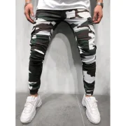 Camouflage Print ide Flap Pocket Cargo Jogger Pants - Acu Camouflage Fansmadedirect