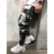 Camouflage Print ide Flap Pocket Cargo Jogger Pants - Acu Camouflage Fansmadedirect