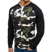 Camouflage Printed Raglan Sleeve Zipper Jacket - White Fansmadedirect
