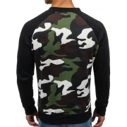 Camouflage Printed Raglan Sleeve Zipper Jacket - White Fansmadedirect