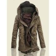 Camouflage SImple Couple Cotton Coat - Coffee Fansmadedirect
