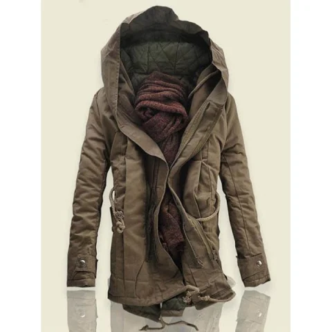 Camouflage SImple Couple Cotton Coat - Coffee Fansmadedirect