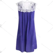 Cap Sleeve Crochet Shift Dress - Blue Fansmadedirect