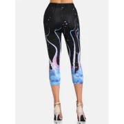 Capri Printed High Waist Pants - idnight Blue Fansmadedirect