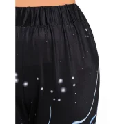 Capri Printed High Waist Pants - idnight Blue Fansmadedirect