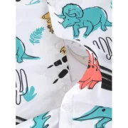 Cartoon Dinosaur Print Button Up hirt - White Fansmadedirect