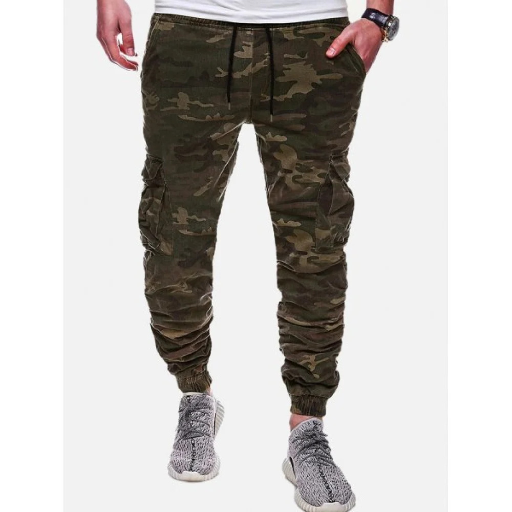 Casual Camouflage Printed Drawstring Jogger Pants - Acu Camouflage Fansmadedirect