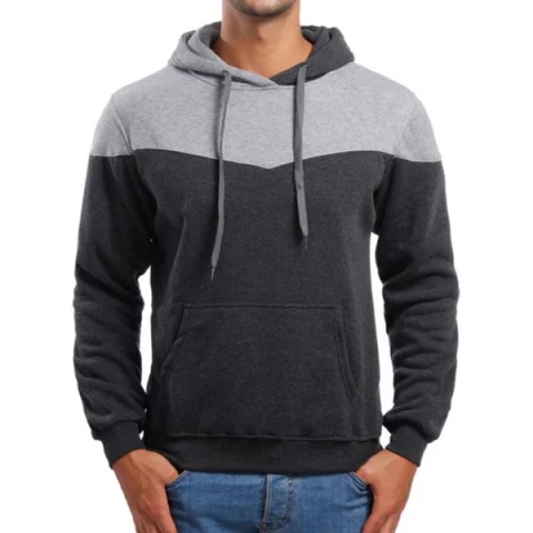 Casual Contrast Color Drawstring Hoodie - Dark Gray Fansmadedirect