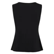 Casual Cutout Floral Applique Tank Top - Black Fansmadedirect