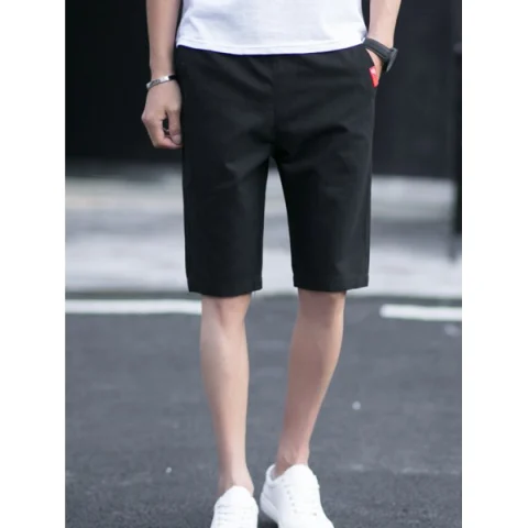 Casual Elastic Shorts for Men - Black Fansmadedirect