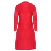 Casual Long Sleeve Jersey Swing Dress - Red Fansmadedirect