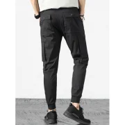 Casual Multi Pockets Beam Feet Pants - Black Fansmadedirect