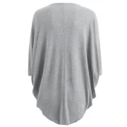 Casual olid Color 3/4 leeve Loose Collarless Cardigan For Women - Gray Fansmadedirect