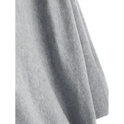 Casual olid Color 3/4 leeve Loose Collarless Cardigan For Women - Gray Fansmadedirect