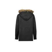 Casual Parka Coats Military Faux Fur Hooded Trench Jackets - Black Fansmadedirect