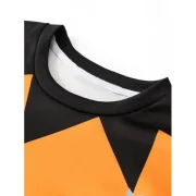 Casual Pullover Stripe Sleeve Sweatshirt - Dark Orange Fansmadedirect