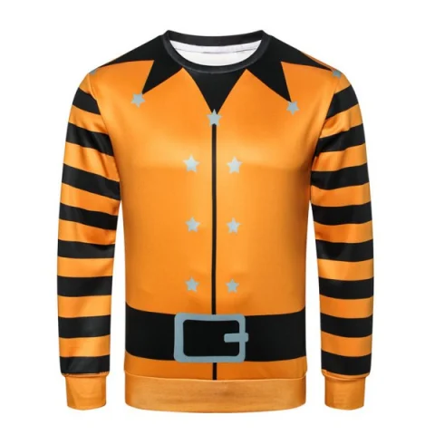 Casual Pullover Stripe Sleeve Sweatshirt - Dark Orange Fansmadedirect