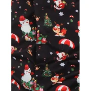 Casual Snowmen Elk Print Christmas Shirt - Black Fansmadedirect