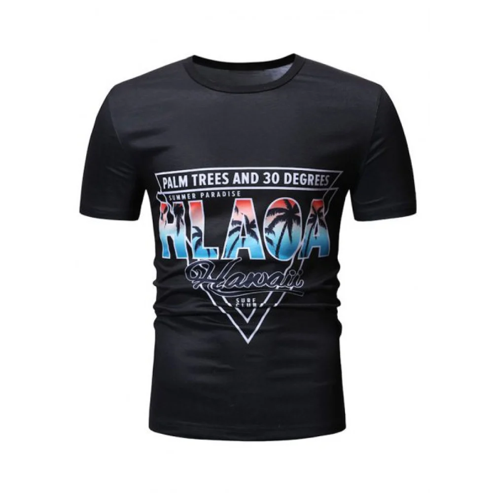 Casual Style Graphic Print T-shirt - Black Fansmadedirect