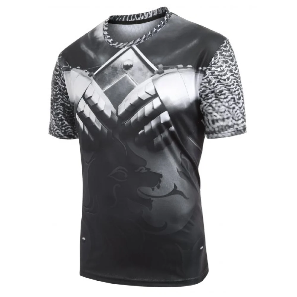 Chains Cross Animal Print Short Sleeves T-shirt - Fansmadedirect