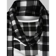 Checked Print Destroyed Scarf Collar T-shirt - White Fansmadedirect