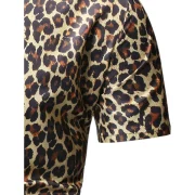 Cheetah Print Casual Short Sleeves Shirt - Tan Fansmadedirect