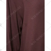 Chic Solid Color Skew Neck Long Sleeve Loose Dress For Women - Dun Fansmadedirect