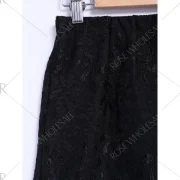 Chic Style Organza Splicing Polka Dot Print Ruffles Black Women's Skirt - Black Fansmadedirect
