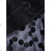 Chic Style Organza Splicing Polka Dot Print Ruffles Black Women's Skirt - Black Fansmadedirect