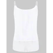 Chiffon Flounce Overlap Cami Tank Top - White Fansmadedirect