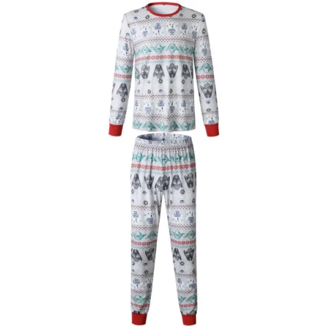 Christmas Family Pajama ong Sleeves Casual Print Sets Parent-Child Home Suit Pyjamas - Gray Dad Fansmadedirect