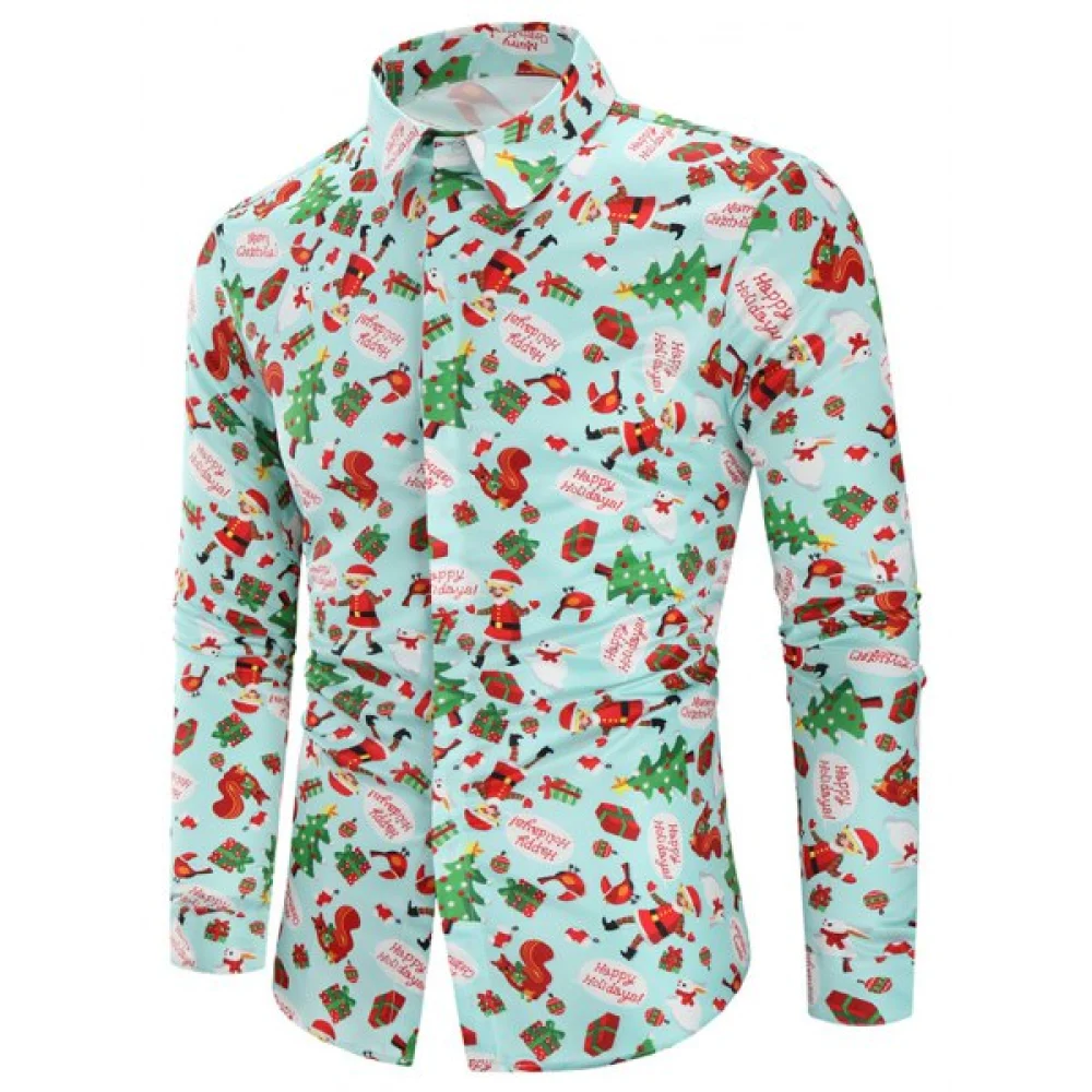 Christmas Animal Gifts Printed Long Sleeves Shirt - Fansmadedirect